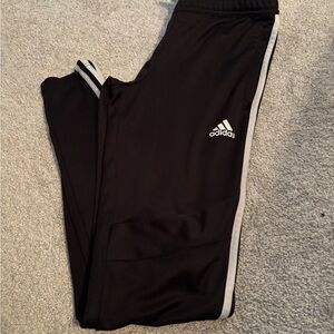 Adidas Women Black Joggers with White Stripes